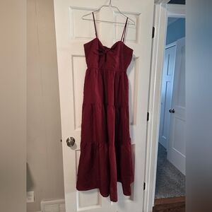Trixxi Deep Red Sleeveless Dress